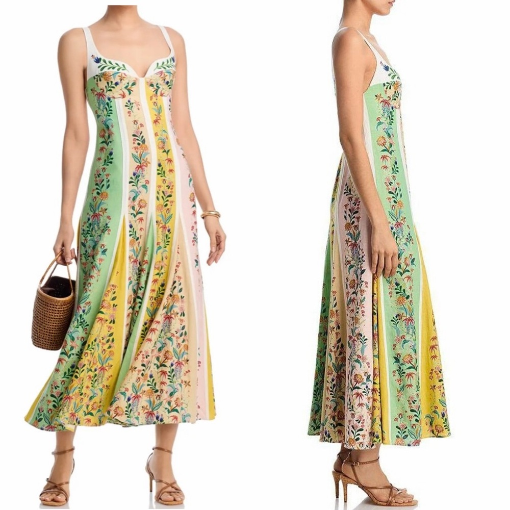Christian Lacroix Floral Maxi Dress - Green, Yellow, Pink